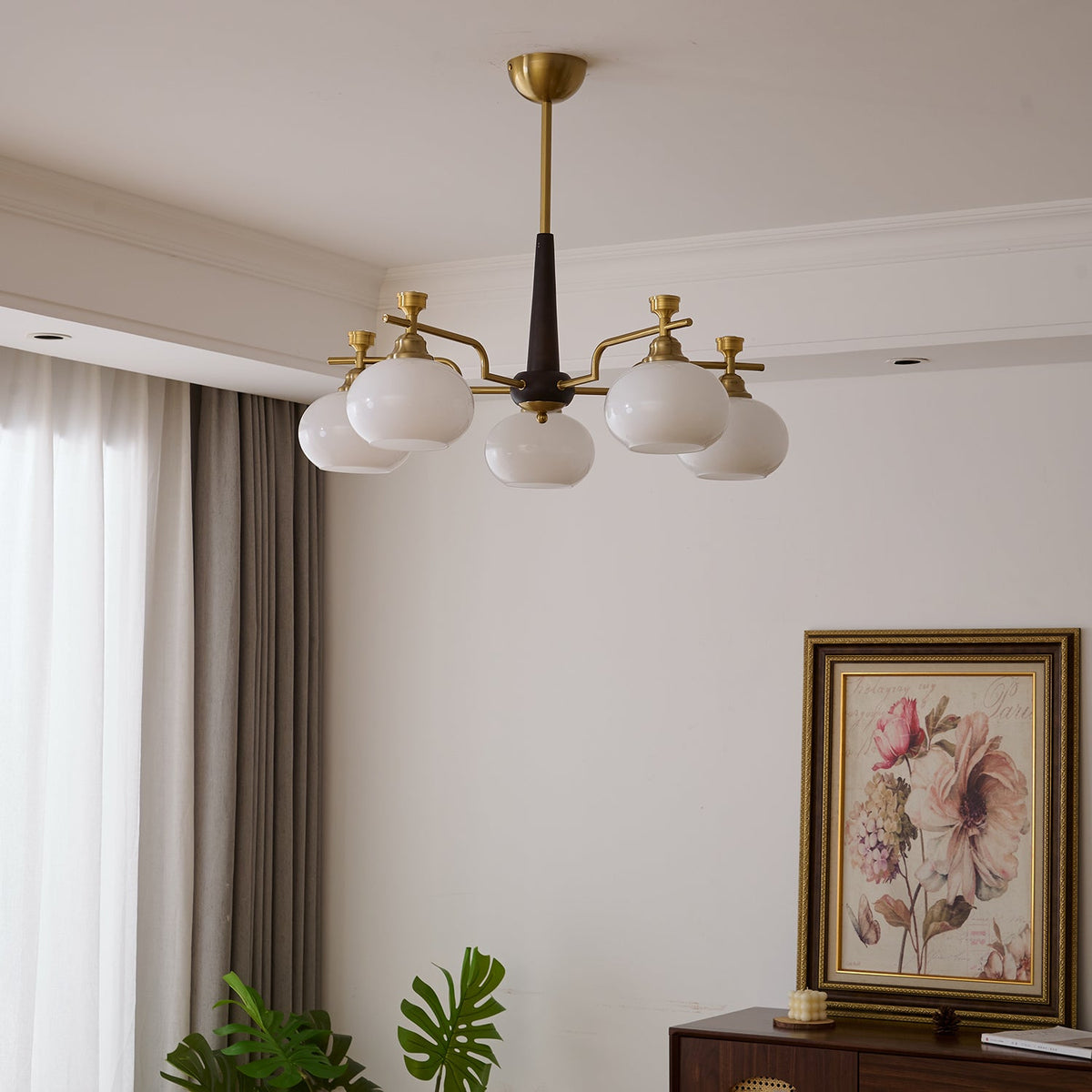 Alistair Sphere Chandelier — Modern Gold & Glass Pendant Light