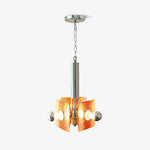 Alohi Modern Orange Glass Pendant Light with Chrome Finish