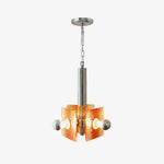 Alohi Modern Orange Glass Pendant Light with Chrome Finish