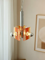 Alohi Modern Orange Glass Pendant Light with Chrome Finish