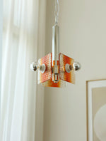 Alohi Modern Orange Glass Pendant Light with Chrome Finish