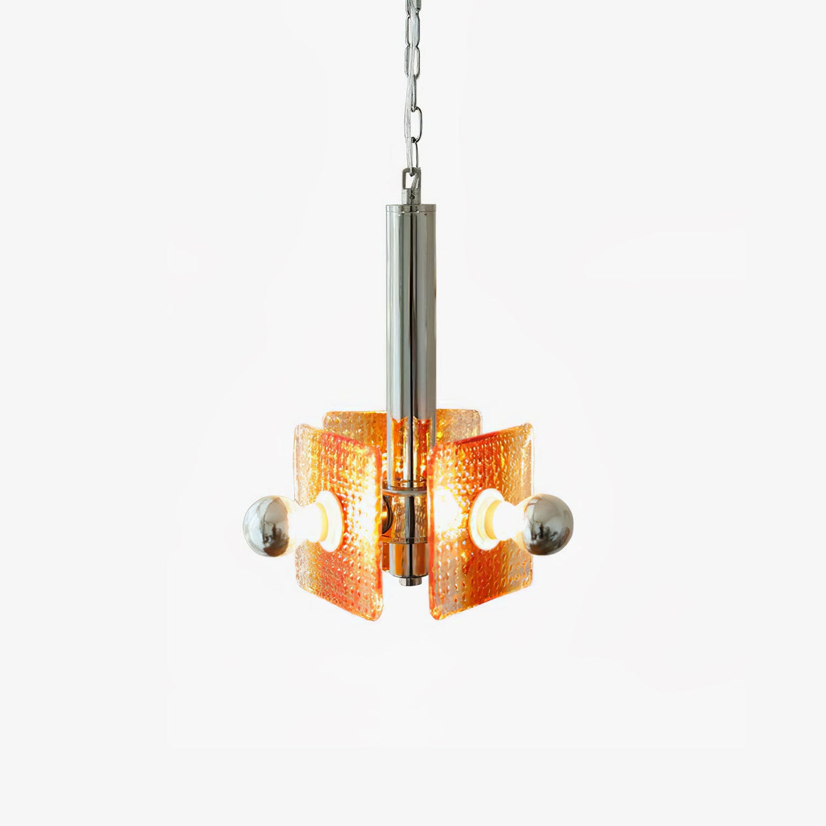 Alohi Modern Orange Glass Pendant Light with Chrome Finish