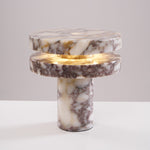 Halo Marble Table Lamp – Sculptural LED Accent Light in Natural Stone
