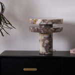 Halo Marble Table Lamp – Sculptural LED Accent Light in Natural Stone
