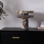 Halo Marble Table Lamp – Sculptural LED Accent Light in Natural Stone
