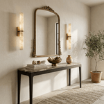 Aluna Alabaster Bar Wall Sconce in Brushed Brass