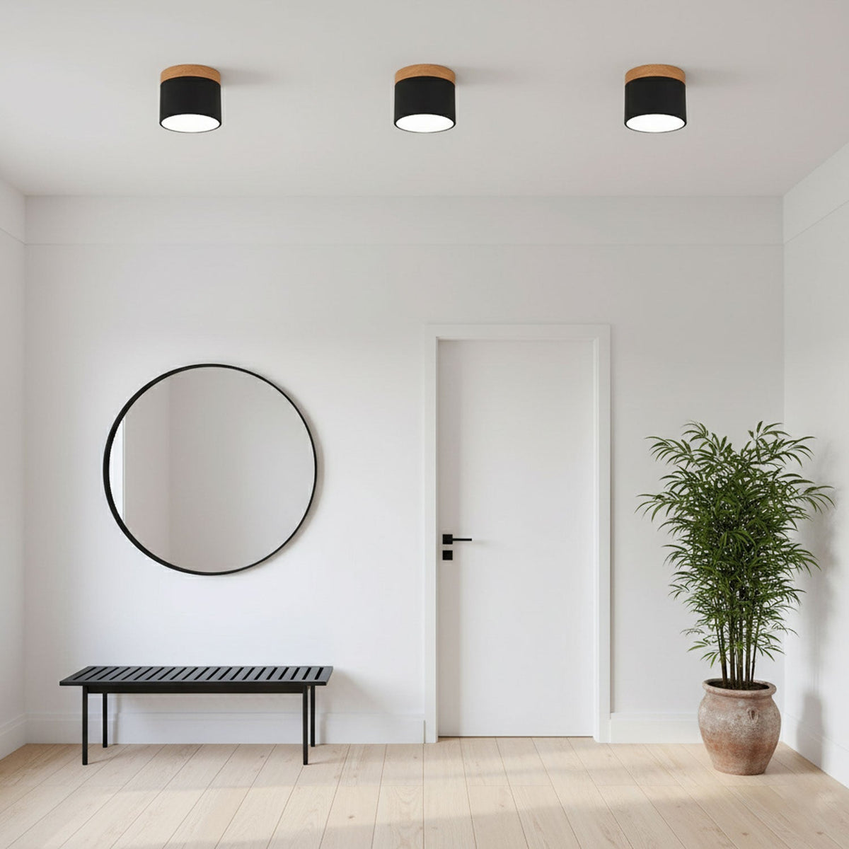 Alva Wooden Surface Downlight – Scandinavian Minimalist Ceiling Lamp