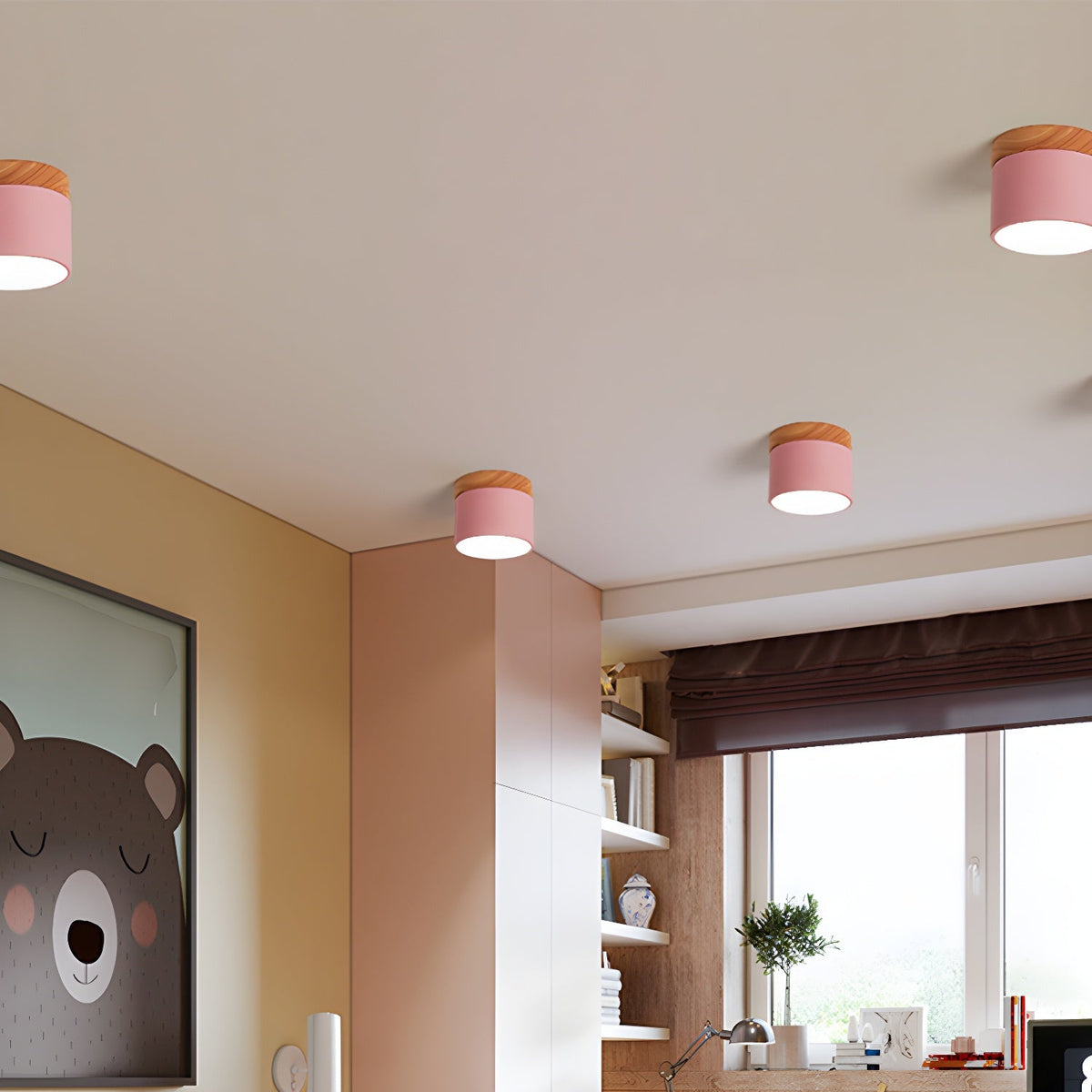 Alva Wooden Surface Downlight – Scandinavian Minimalist Ceiling Lamp