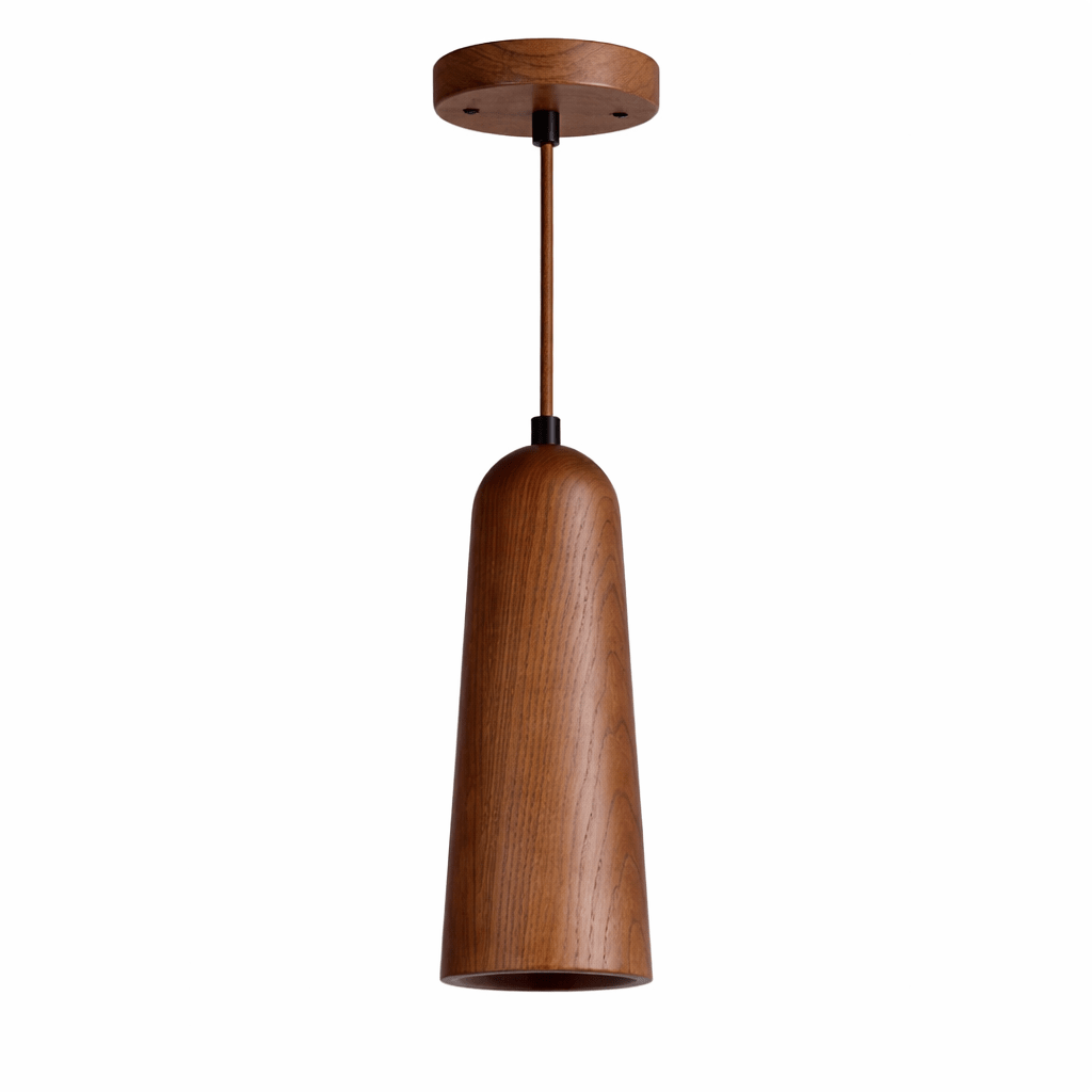 Alven Taper Wooden Pendant Light – Minimalist Hanging Lamp for Dining & Living Spaces