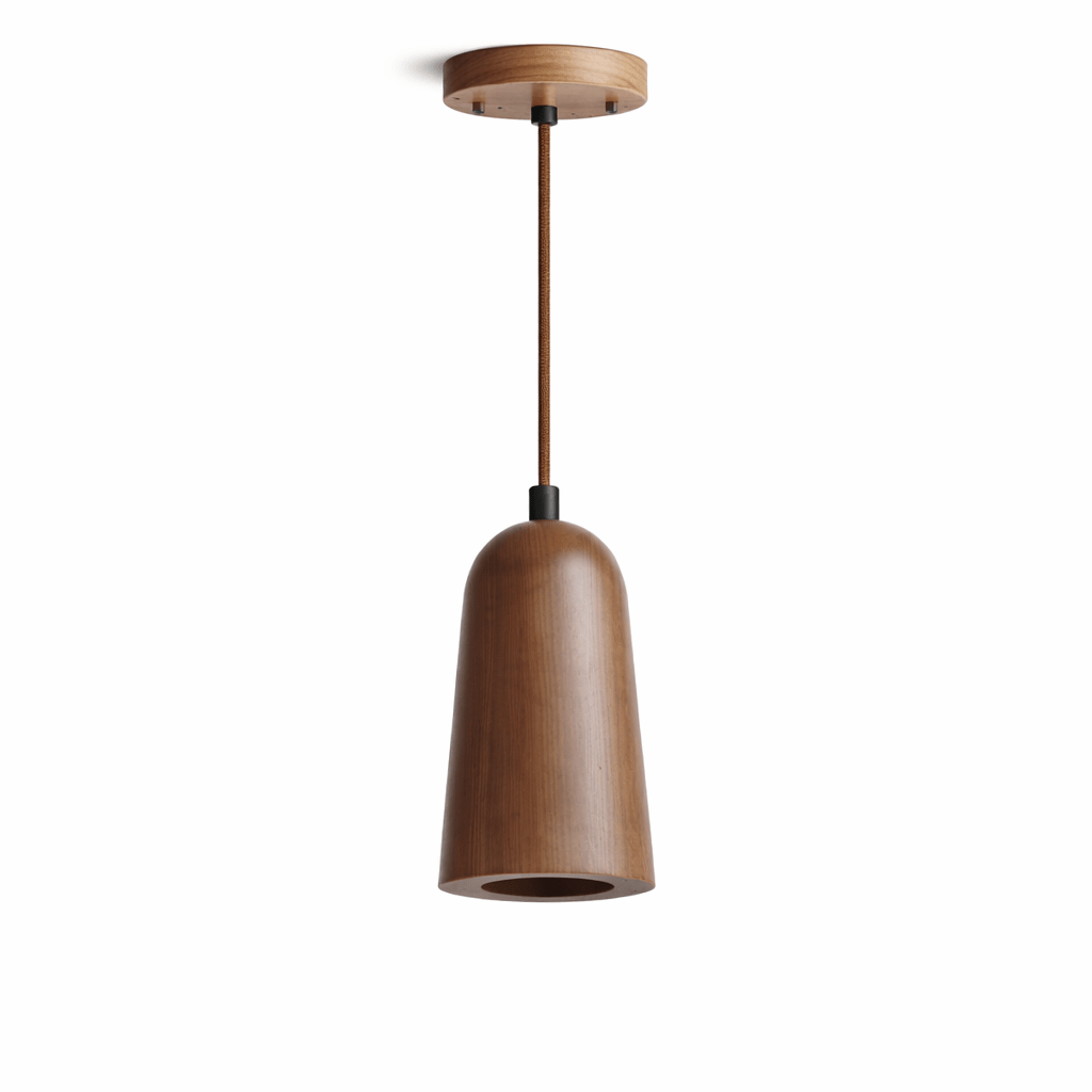 Alven Taper Wooden Pendant Light – Minimalist Hanging Lamp for Dining & Living Spaces