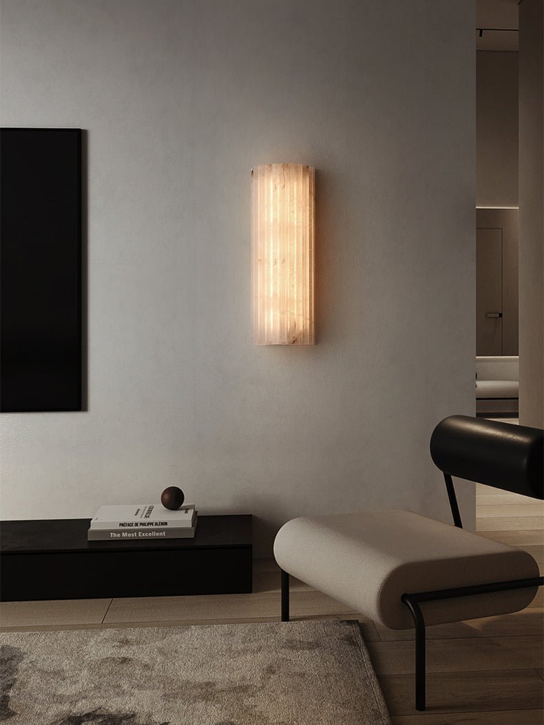 Alvia Alabaster Wall Sconce — Natural Stone LED Wall Light