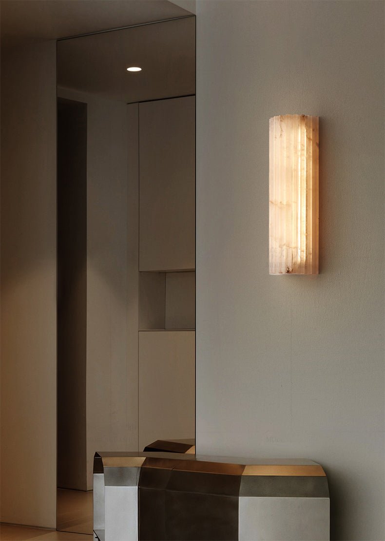 Alvia Alabaster Wall Sconce — Natural Stone LED Wall Light