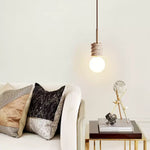 Alvia Travertine Pendant Light – Sculpted Stone & Brass Modern Hanging Lamp
