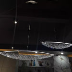 Amaca Crystal LED Linear Pendant Light, Modern Minimalist Chandelier