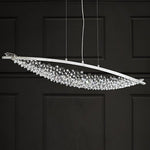 Amaca Crystal LED Linear Pendant Light, Modern Minimalist Chandelier