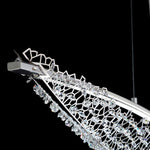 Amaca Crystal LED Linear Pendant Light, Modern Minimalist Chandelier