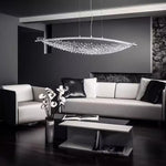 Amaca Crystal LED Linear Pendant Light, Modern Minimalist Chandelier