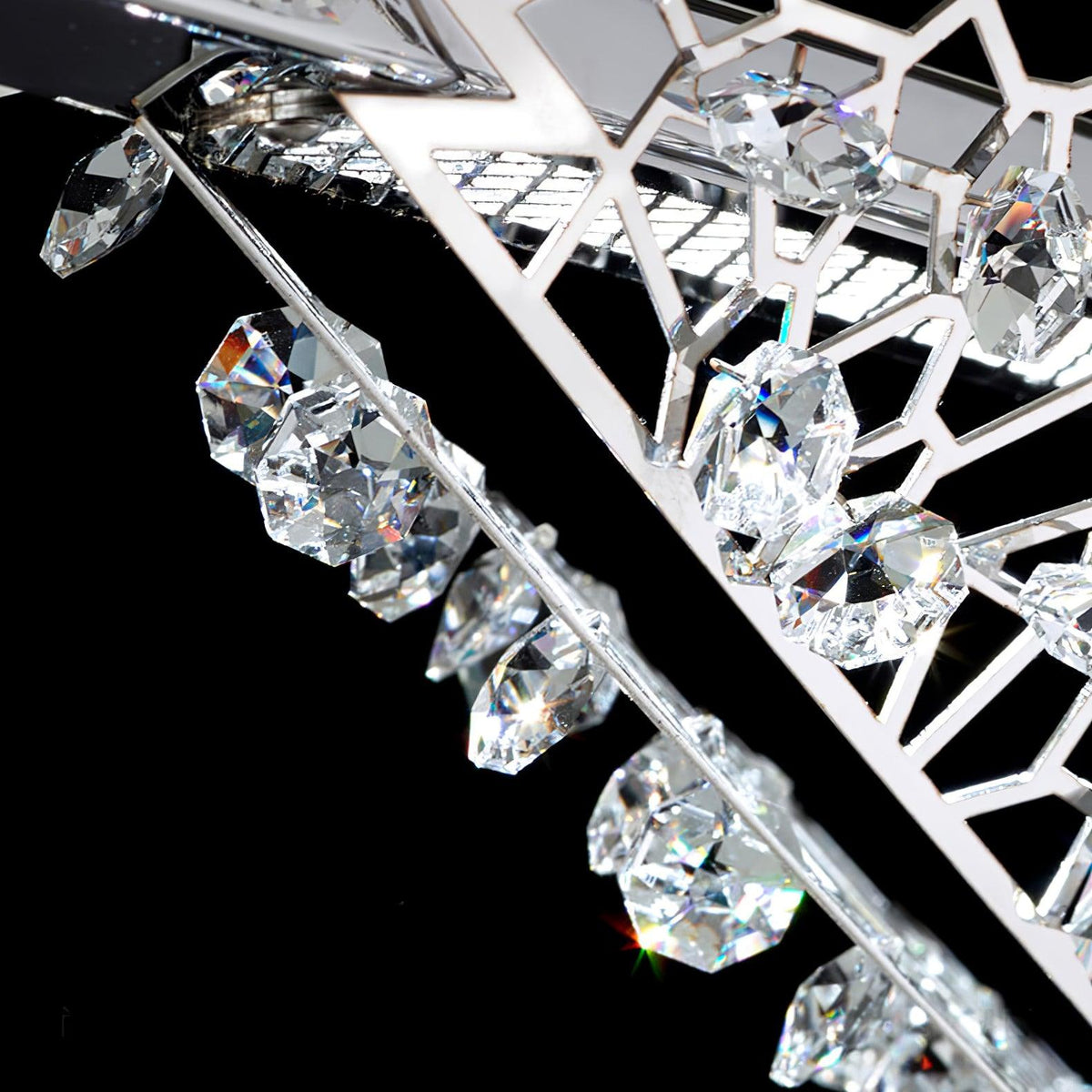 Amaca Crystal LED Linear Pendant Light, Modern Minimalist Chandelier