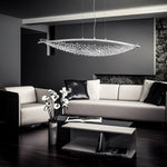 Amaca Crystal LED Linear Pendant Light, Modern Minimalist Chandelier