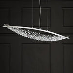 Amaca Crystal LED Linear Pendant Light, Modern Minimalist Chandelier