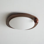 Amalphi Oval LED Ceiling Light with Walnut Wood Grain Finish