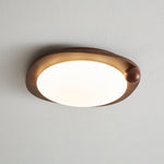 Amalphi Oval LED Ceiling Light with Walnut Wood Grain Finish