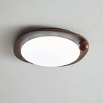 Amalphi Oval LED Ceiling Light with Walnut Wood Grain Finish