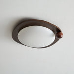 Amalphi Oval LED Ceiling Light with Walnut Wood Grain Finish