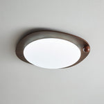 Amalphi Oval LED Ceiling Light with Walnut Wood Grain Finish