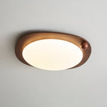 Amalphi Oval LED Ceiling Light with Walnut Wood Grain Finish