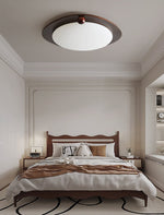 Amalphi Oval LED Ceiling Light with Walnut Wood Grain Finish