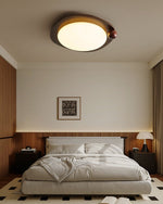 Amalphi Oval LED Ceiling Light with Walnut Wood Grain Finish