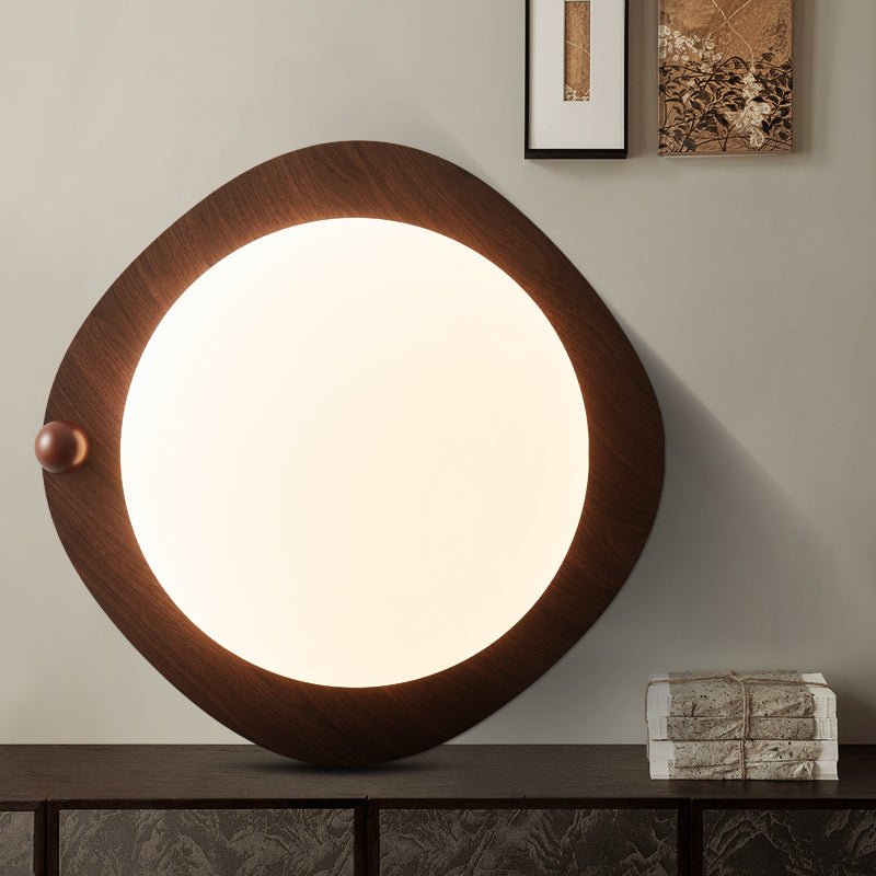 Amalphi Oval LED Ceiling Light with Walnut Wood Grain Finish