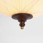 Amara Bloom Flush Mount Ceiling Light – Modern Fabric & Wood Semi-Flush Fixture
