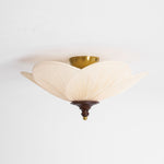 Amara Bloom Flush Mount Ceiling Light – Modern Fabric & Wood Semi-Flush Fixture