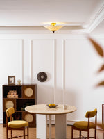 Amara Bloom Flush Mount Ceiling Light – Modern Fabric & Wood Semi-Flush Fixture