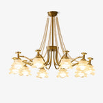 Amaris Rose Chandelier – Modern Gold Glass Pendant Light for Dining Room and Living Room