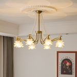 Amaris Rose Chandelier – Modern Gold Glass Pendant Light for Dining Room and Living Room