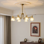 Amaris Rose Chandelier – Modern Gold Glass Pendant Light for Dining Room and Living Room