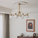Amaris Rose Chandelier – Modern Gold Glass Pendant Light for Dining Room and Living Room