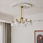Amaris Rose Chandelier – Modern Gold Glass Pendant Light for Dining Room and Living Room