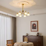 Amaris Rose Chandelier – Modern Gold Glass Pendant Light for Dining Room and Living Room
