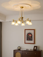 Amaris Rose Chandelier – Modern Gold Glass Pendant Light for Dining Room and Living Room