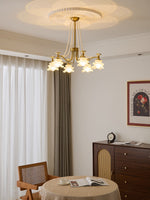 Amaris Rose Chandelier – Modern Gold Glass Pendant Light for Dining Room and Living Room