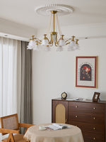 Amaris Rose Chandelier – Modern Gold Glass Pendant Light for Dining Room and Living Room