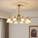 Amaris Rose Chandelier – Modern Gold Glass Pendant Light for Dining Room and Living Room