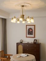 Amaris Rose Chandelier – Modern Gold Glass Pendant Light for Dining Room and Living Room