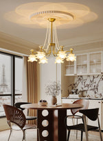 Amaris Rose Chandelier – Modern Gold Glass Pendant Light for Dining Room and Living Room
