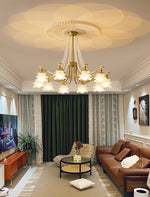 Amaris Rose Chandelier – Modern Gold Glass Pendant Light for Dining Room and Living Room