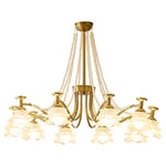 Amaris Rose Chandelier – Modern Gold Glass Pendant Light for Dining Room and Living Room